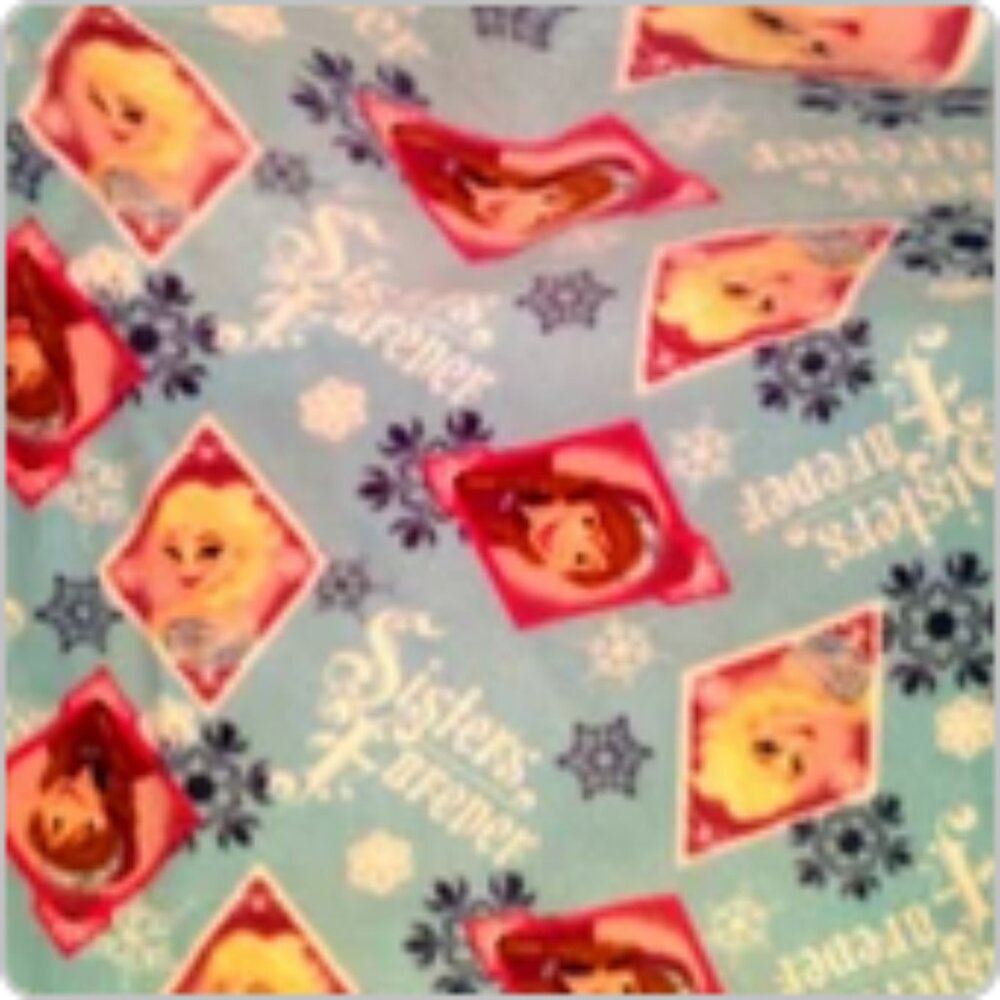 Fabric fleece Disney Frozen Elsa Anna Sisters Forever Toss new 1 yard x 59" wide